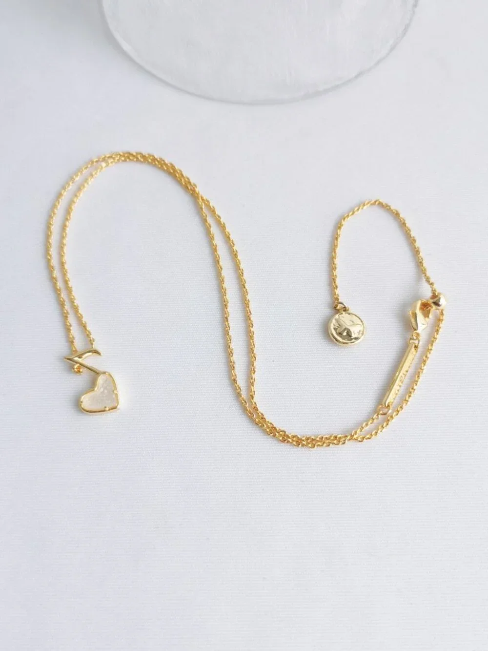 Kendra Scott Dolly Parton Ari Heart Music Note Gold Drusy Necklace